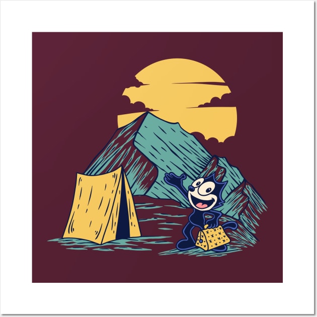 Welcome to Camp with Felix The Cat Wall Art by jmaharart